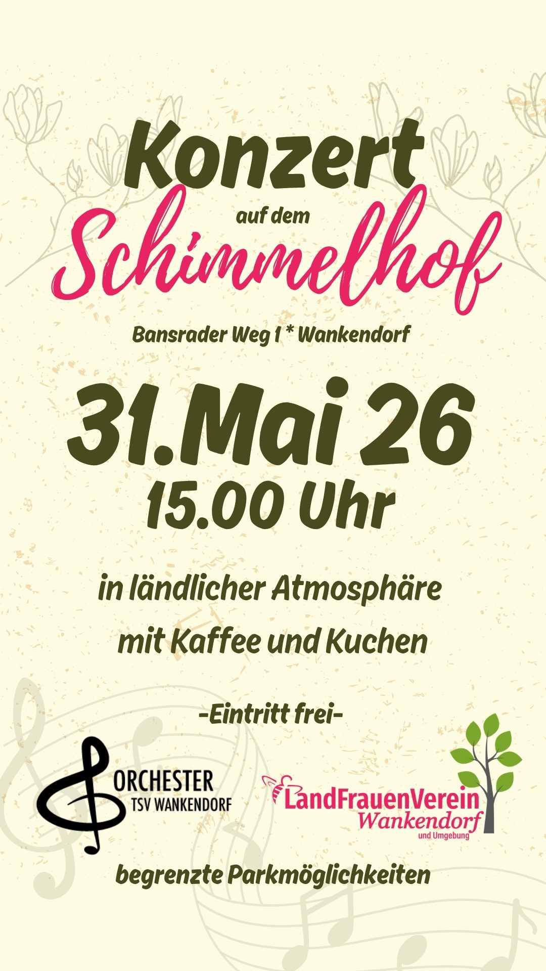 Plakat für das Konzert auf dem Schimmelhof